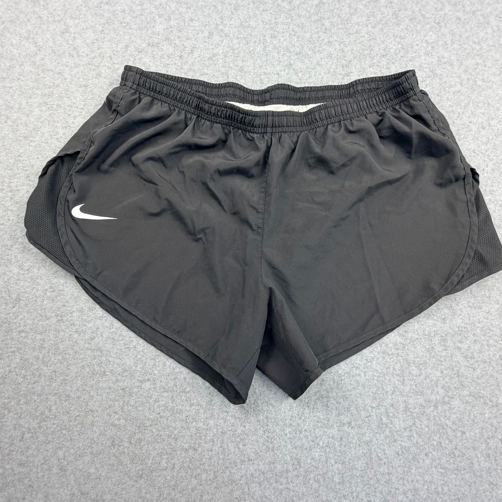 Nike Dri-FIT Womens Running Shorts Black Mesh Trim Size M 3 Inch Inseam